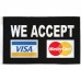 We Accept Visa Mastercard Black 3' x 5' Polyester Flag, Pole and Mount