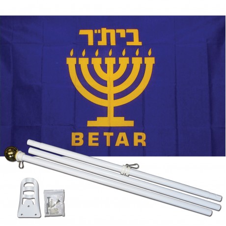 Betar Hanukkah 3' x 5' Polyester Flag, Pole and Mount