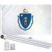 Massachusetts State 2' x 3' Polyester Flag, Pole and Mount
