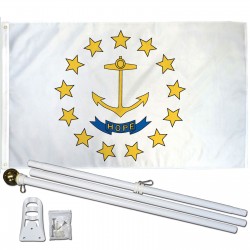 Rhode Island State 2' x 3' Polyester Flag, Pole and Mount