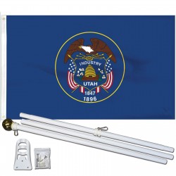Utah State 2' x 3' Polyester Flag, Pole and Mount