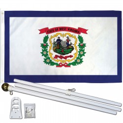 West Virginia State 2' x 3' Polyester Flag, Pole and Mount
