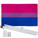Bi Pride 3' x 5' Polyester Flag, Pole and Mount