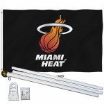 Miami Heat 3' x 5' Polyester Flag, Pole and Mount