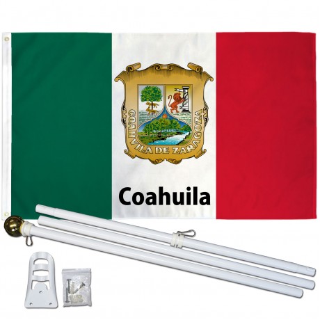 Coahuila Mexico State 3' x 5' Polyester Flag, Pole and Mount