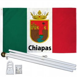 Chiapas Mexico State 3' x 5' Polyester Flag, Pole and Mount