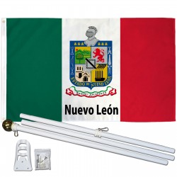 Nuevo Leon Mexico State 3' x 5' Polyester Flag, Pole and Mount