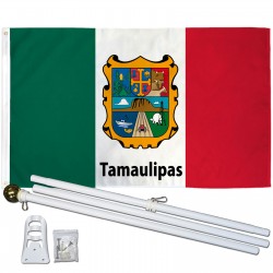 Tamaulipas Mexico State 3' x 5' Polyester Flag, Pole and Mount