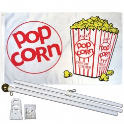 Popcorn 3' x 5' Polyester Flag, Pole and Mount