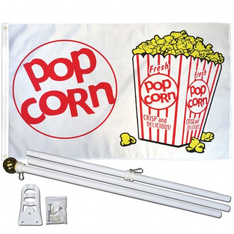 Popcorn 3' x 5' Polyester Flag, Pole and Mount