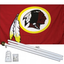 Washington Redskins Mascot 3' x 5' Polyester Flag, Pole and Mount
