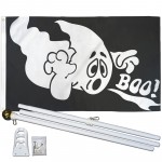 Ghost Boo 3' x 5' Polyester Flag, Pole and Mount