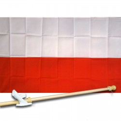 Poland 3' x 5' Flag, Pole And Mount