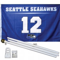 Seattle Seahawks 12th Man 3' x 5' Polyester Flag, Pole and Mount