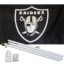 Oakland Raiders Shield 3' x 5' Polyester Flag, Pole and Mount