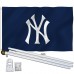 New York Yankees Blue 3' x 5' Polyester Flag, Pole and Mount