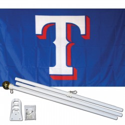 Texas Rangers T 3' x 5' Polyester Flag, Pole and Mount