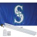 Seattle Mariners 3' x 5' Polyester Flag, Pole and Mount