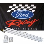 Ford Racing 3' x 5' Polyester Flag, Pole and Mount