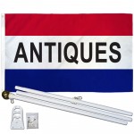 Antiques Patriotic 3' x 5' Polyester Flag, Pole and Mount