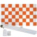 Checkered Orange & White 3' x 5' Polyester Flag, Pole and Mount