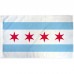 Chicago City 3' x 5' Polyester Flag, Pole and Mount