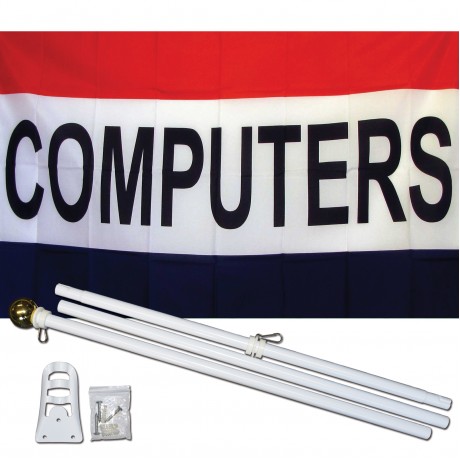 Computers 3' x 5' Polyester Flag, Pole and Mount