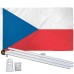 Czech Republic 3' x 5' Polyester Flag, Pole and Mount