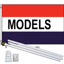 Models Patriotic 3' x 5' Polyester Flag, Pole and Mount