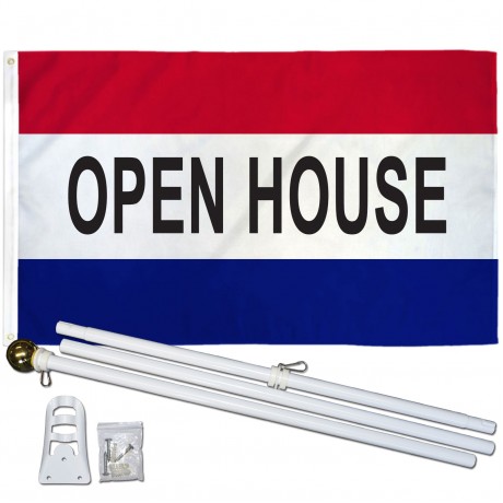Open House 3' x 5' Polyester Flag, Pole and Mount