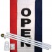 Open Vertical 3' x 5' Polyester Flag, Pole and Mount