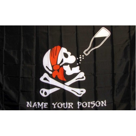 Name Your Poison with Bottle 3'x 5' Pirate Flag
