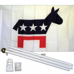 Democratic Party 3' x 5' Polyester Flag, Pole and Mount