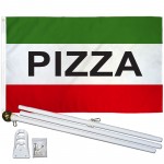 Pizza Green 3' x 5' Polyester Flag, Pole and Mount