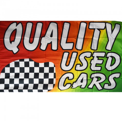 USED CARS 5 X 3 FEET FLAG polyester fabric SHOWROOM GARAGE MOTORCAR MOTOR CAR 