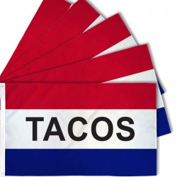 Tacos Patriotic 3' x 5' Polyester Flag - 5 pack
