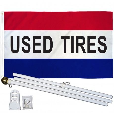 Used Tires 3' x 5' Polyester Flag, Pole and Mount