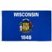 Wisconsin State 3' x 5' Polyester Flag, Pole and Mount