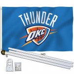 Oklahoma City Thunder 3' x 5' Polyester Flag, Pole and Mount