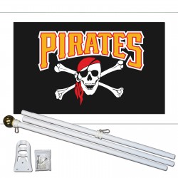 Pittsburgh Pirates 2' x 3' Polyester Flag, Pole and Mount