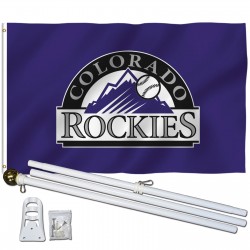 Colorado Rockies 3' x 5' Polyester Flag, Pole and Mount