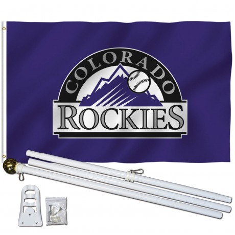 Colorado Rockies 3' x 5' Polyester Flag, Pole and Mount