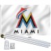 Miami Florida Marlins 3' x 5' Polyester Flag, Pole and Mount