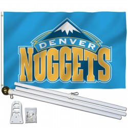 Denver Nuggets 3' x 5' Polyester Flag, Pole and Mount