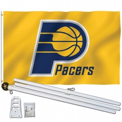 Indiana Pacers 3' x 5' Polyester Flag, Pole and Mount
