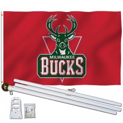 Milwaukee Bucks 3' x 5' Polyester Flag, Pole and Mount