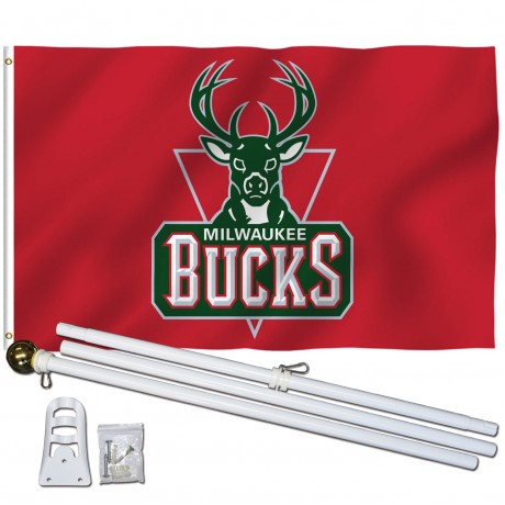 Milwaukee Bucks 3' x 5' Polyester Flag, Pole and Mount