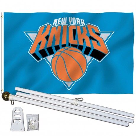 New York Knicks 3' x 5' Polyester Flag, Pole and Mount