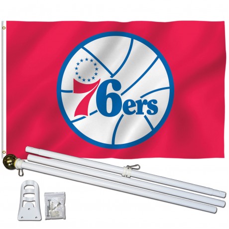 Philadelphia 76ers 3' x 5' Polyester Flag, Pole and Mount