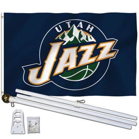 Utah Jazz 3' x 5' Polyester Flag, Pole and Mount